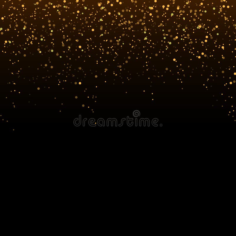 Golden Glitter Confetti Falling on Black Vector Background Stock Vector ...