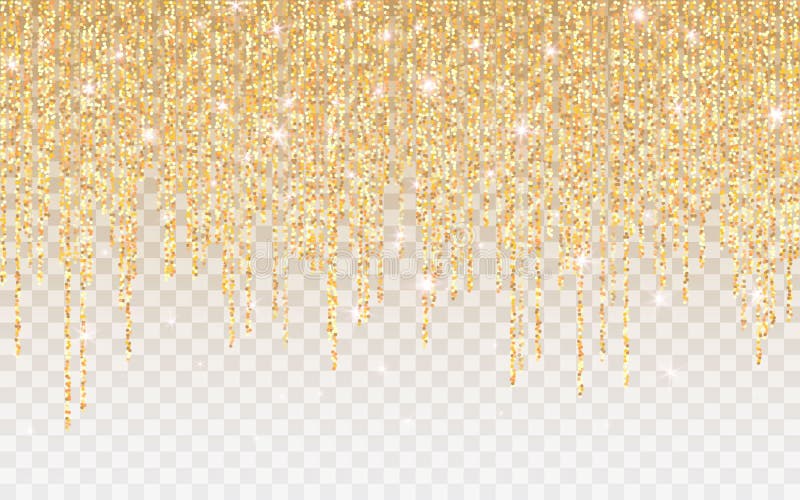 Golden Glitter Sparkle on a Transparent Background. Gold Vibrant Background  with Twinkle Lights Stock Vector - Illustration of lights, gold: 142608366