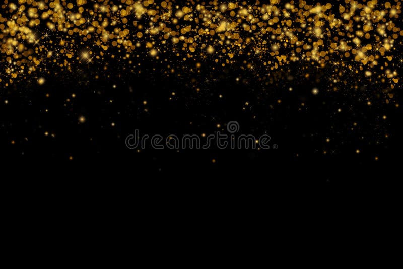 Golden Glitter Sparkles on Black, Shining Background, Frame Stock ...