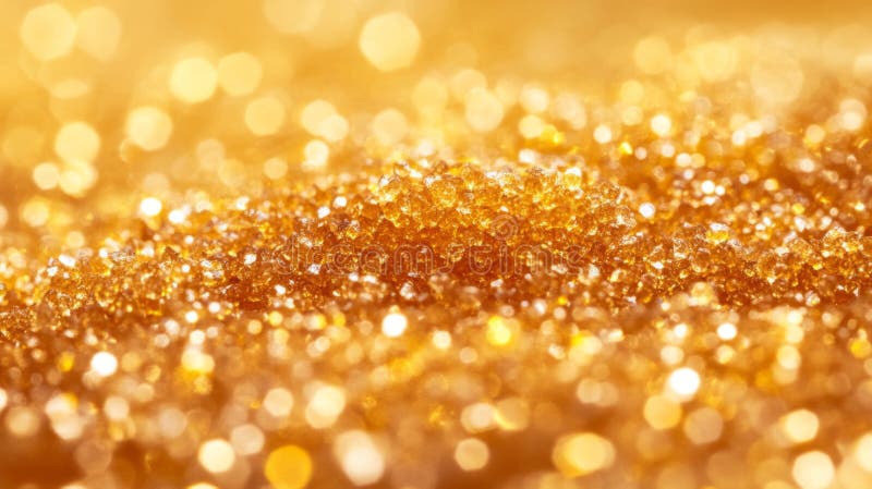 Golden Glittering Crystals Sparkling Background stock abbildung