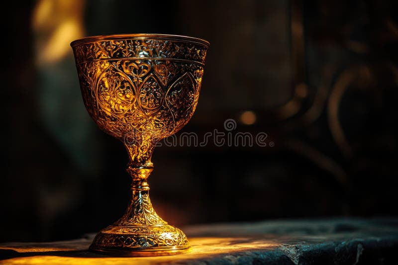 Golden Goblet on Table stock image. Image of cocktail - 379974897