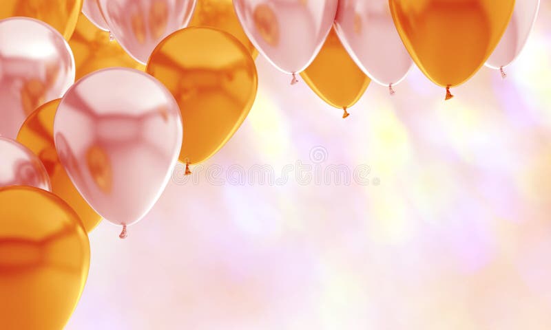 Golden Gold Balloon Birthday Background Party Stock Illustration -  Illustration of greeting, color: 153005697