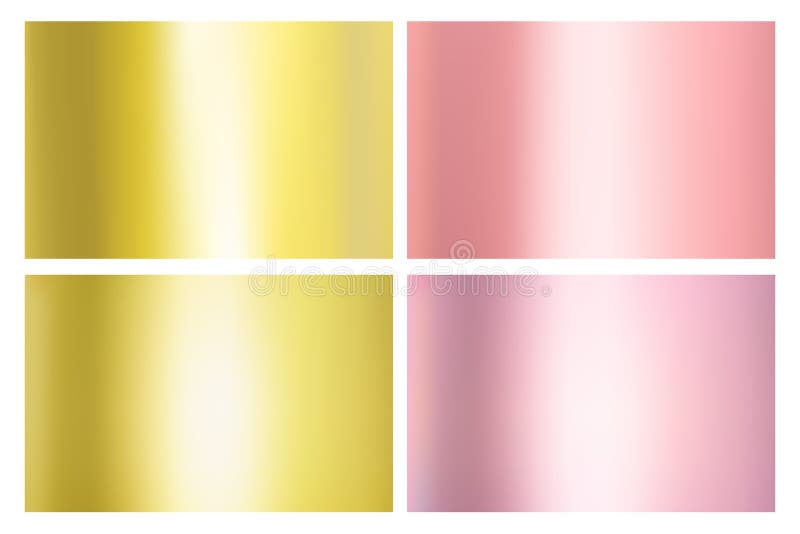 Golden and gold rose mesh gradient set. Vector illustration for your design. royalty free illustration Golden and gold rose mesh gradient set. Vector illustration for your design. royalty free illustration