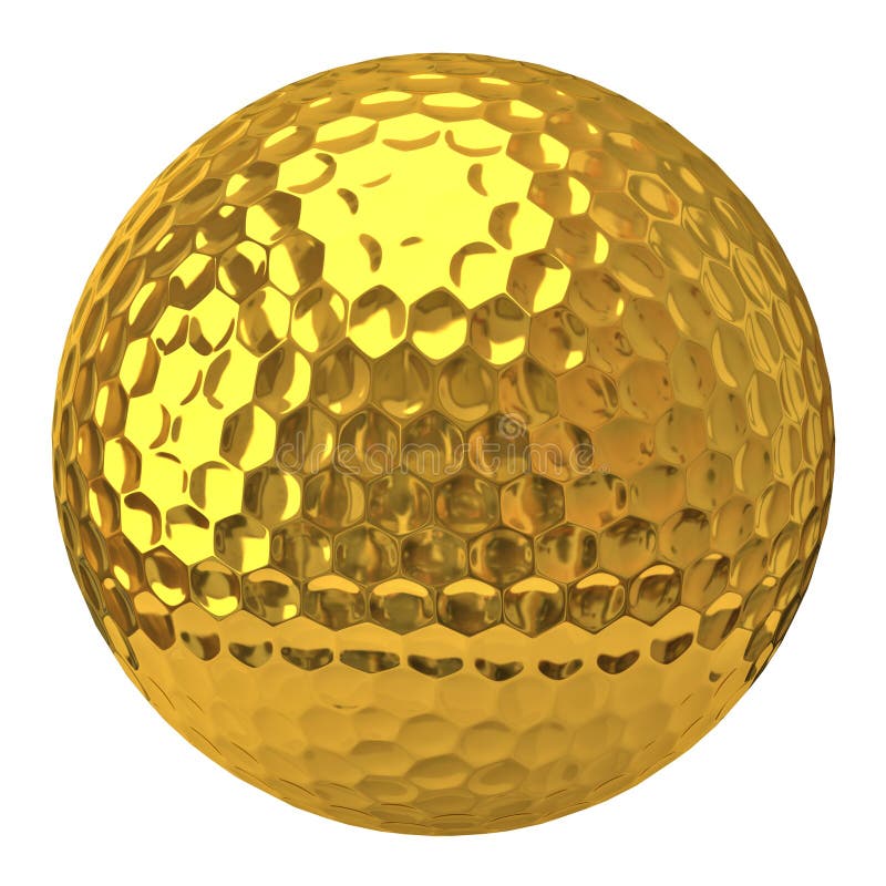 Golden golf ball stock illustration. Illustration of recreation - 14808874