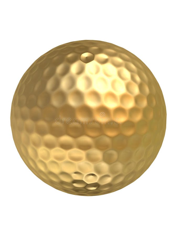Golden golfball stock illustration. Illustration of gold 2036504