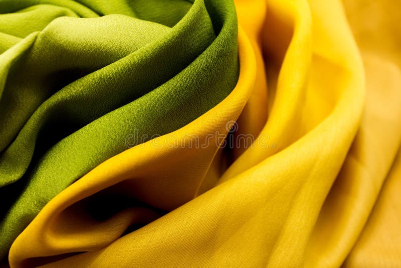 Golden and green textile