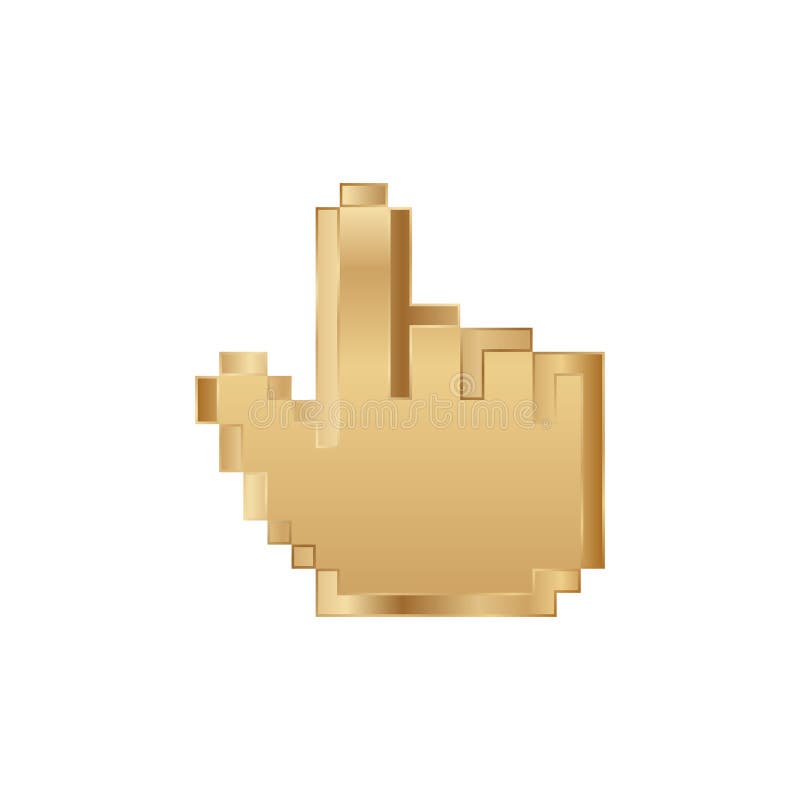 Golden hand cursor for computer. royalty free illustration