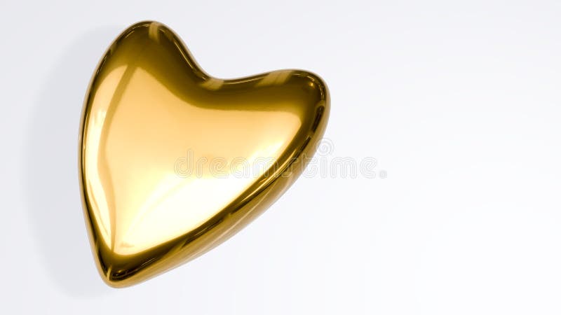 Golden Heart 3d Illustration