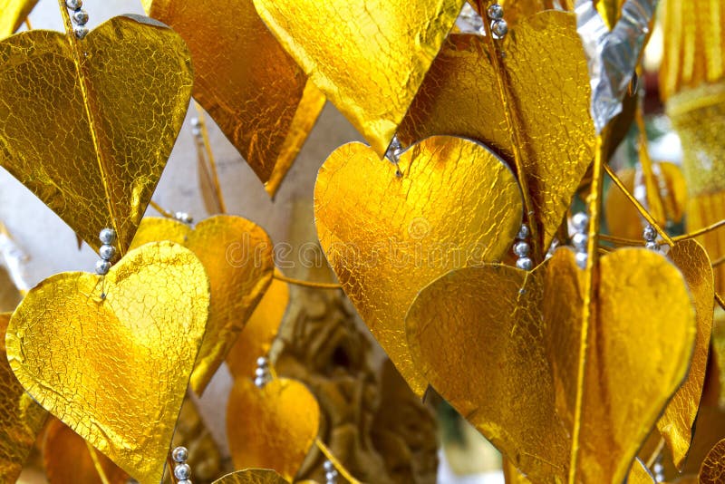 Golden hearts temple royalty free stock photography