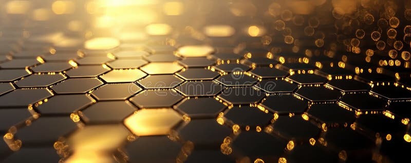 Golden honeycomb pattern abstract art digital design modern environment close-up view visual texture royalty free stock photos