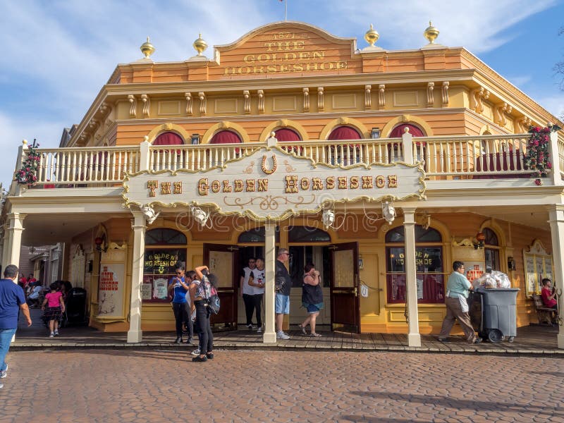 Golden Horseshoe in Frontierland at Disneyland Park Editorial Image