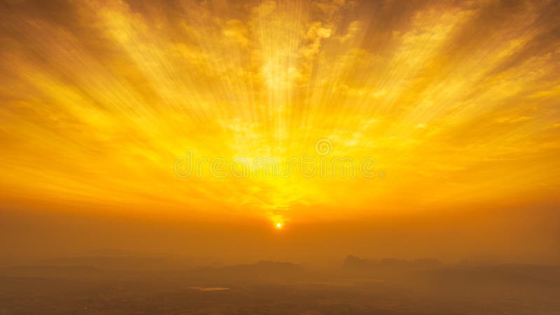 Golden Hour Sky and Clouds with Sunbeam Landscape Nature Background Stock  Image - Image of nature, cumulus: 179689485