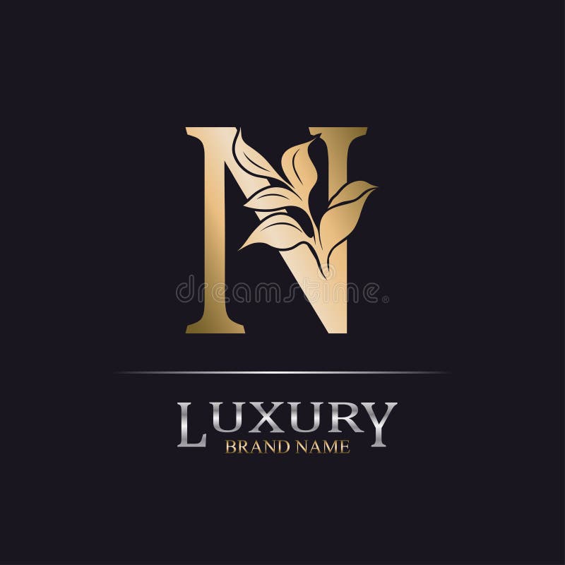 Gold Elegant Letter N Stock Illustrations – 1,616 Gold Elegant Letter N ...