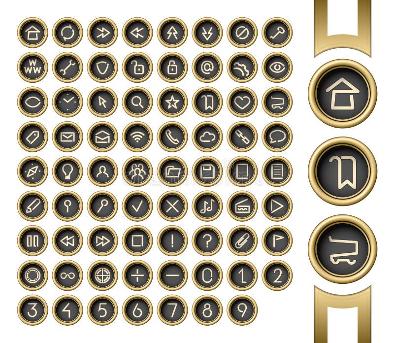 Typewriter Buttons Alphabet Stock Vector - Illustration of equipment ...