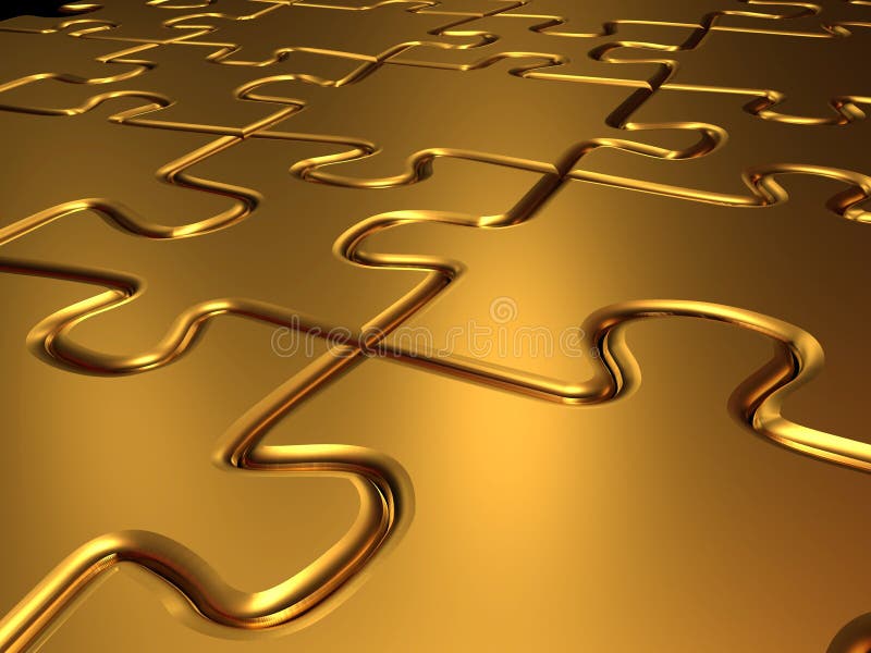 Golden jigsaw puzzle