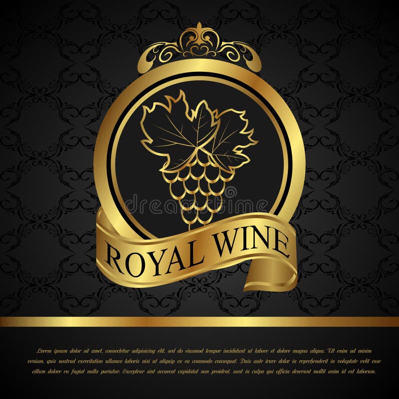 Golden label for packing wine