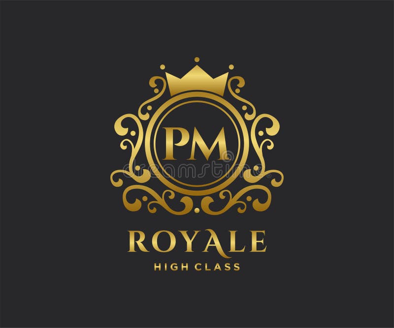 Golden Letter P M Pm Vintage Stock Vector (Royalty Free) 1555364984