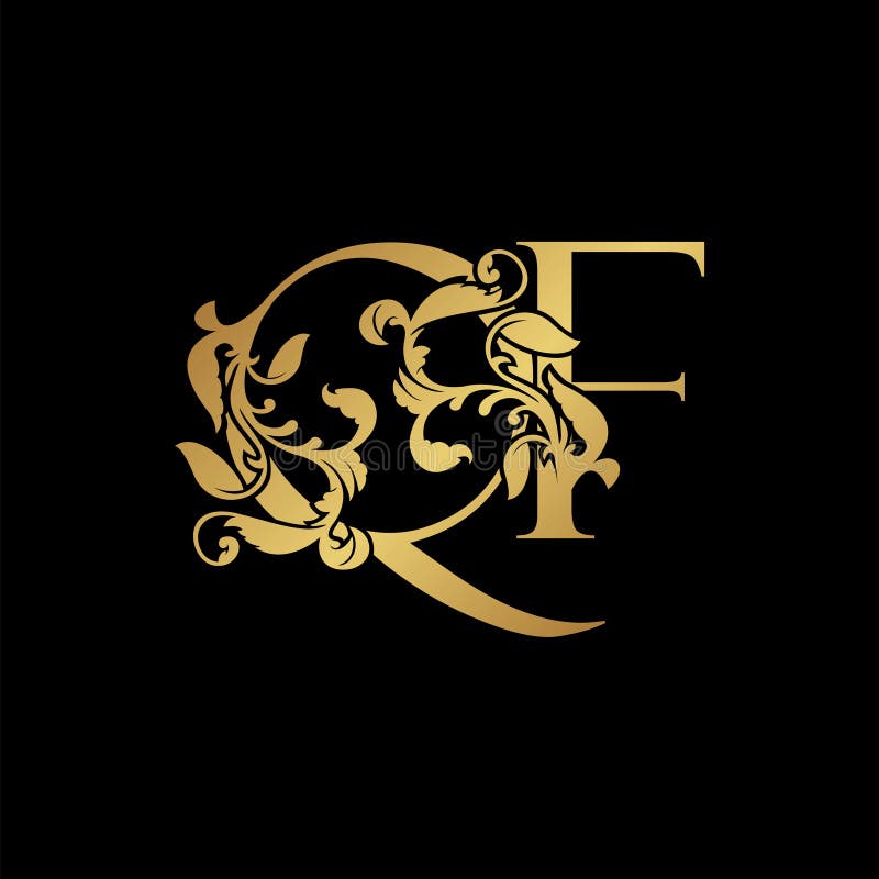 Lv initial letter gold calligraphic feminine Vector Image