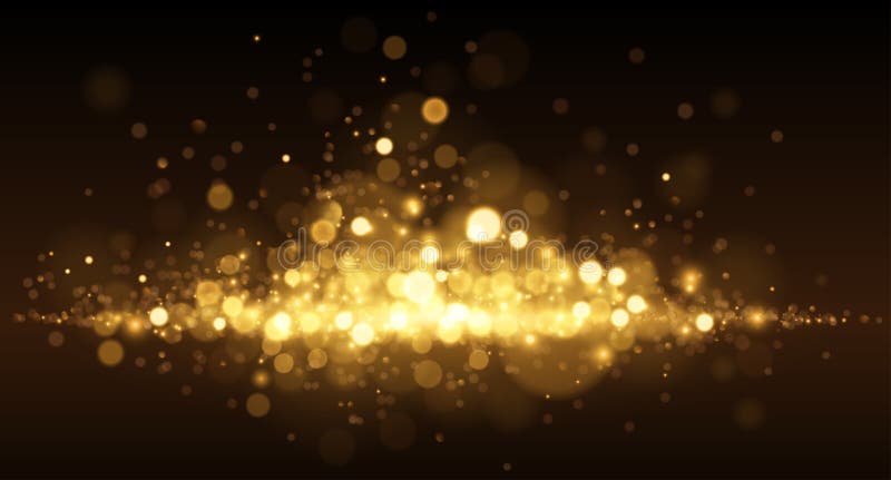 Golden light dust on black background royalty free illustration