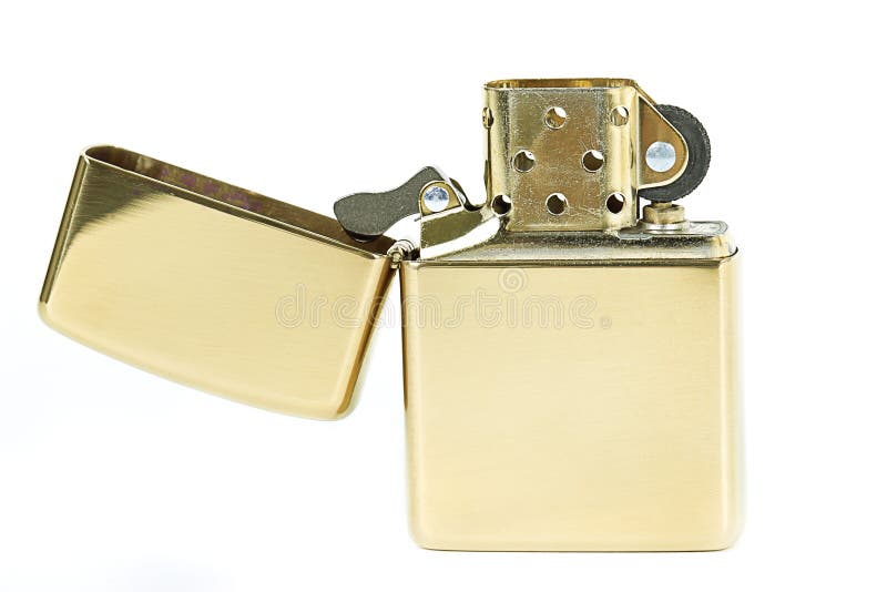 Golden Lighter with Carved United States Seal Stock Photo Image of