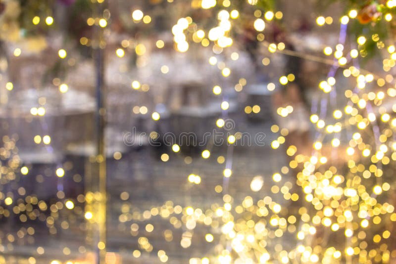 Golden Lights with Blur in Wedding Stock Photo - Image of flash, dark:  166711272