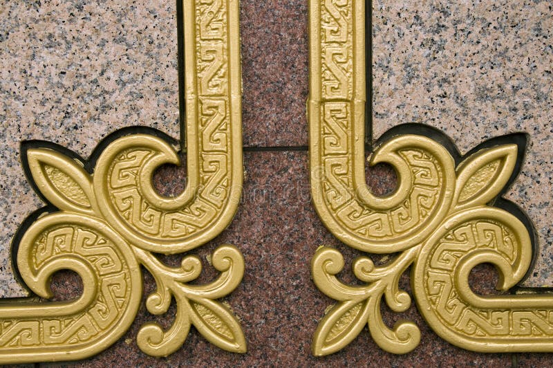 Golden lillie ornament royalty free stock images