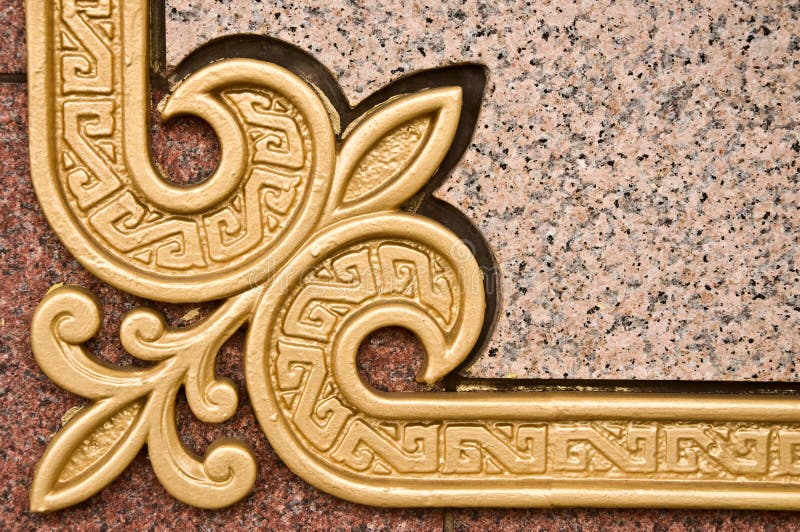 Golden lillie ornament royalty free stock image