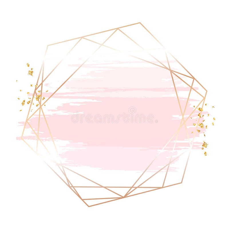 Golden Line Art, Watercolor Style Pink Texture Splash Stock Vector - Illustration Of Bright, Brush: 176359517