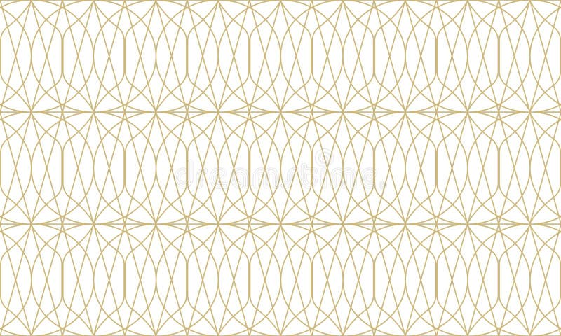 Golden line mosaic seamless pattern stock illustration
