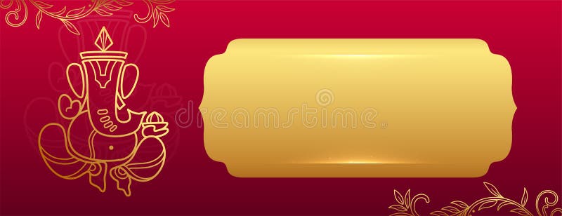 Golden Lord Ganesha Banner for Ganesh Chaturthi with Text Space Vector  Illustration Stock Vector - Illustration of faith, ceremony: 252684067