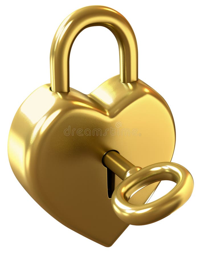 Golden love padlock