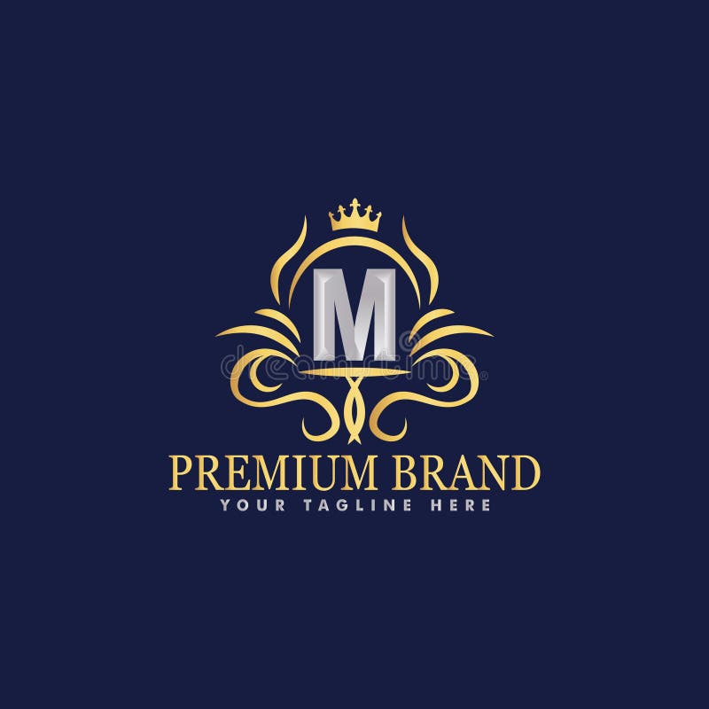 Golden luxury logo design stock vector. Illustration of monogram ...