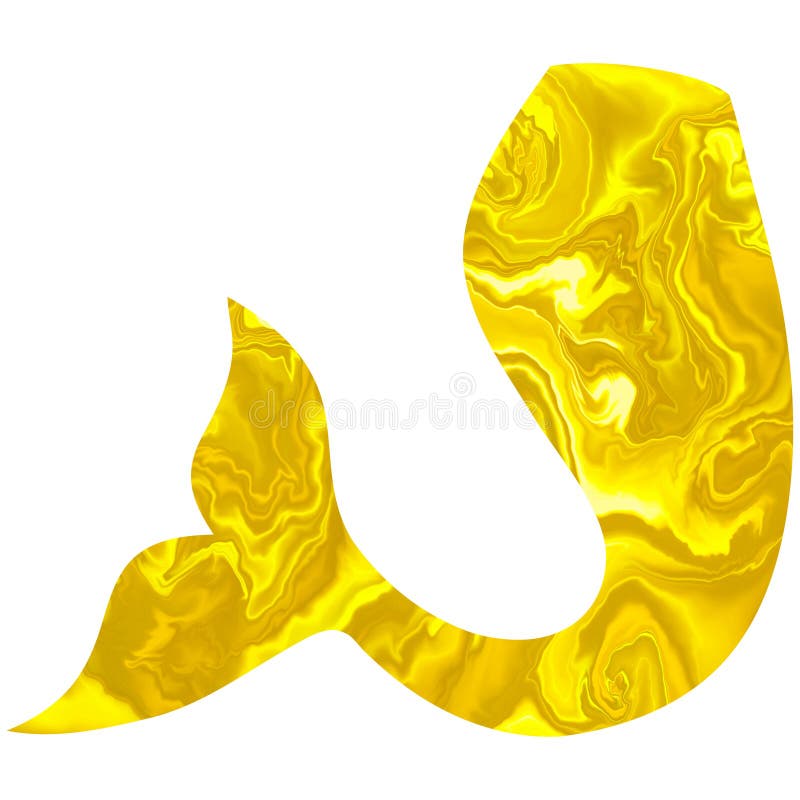 Golden Mermaid Tail Golden Fishtail Stock Illustration Illustration