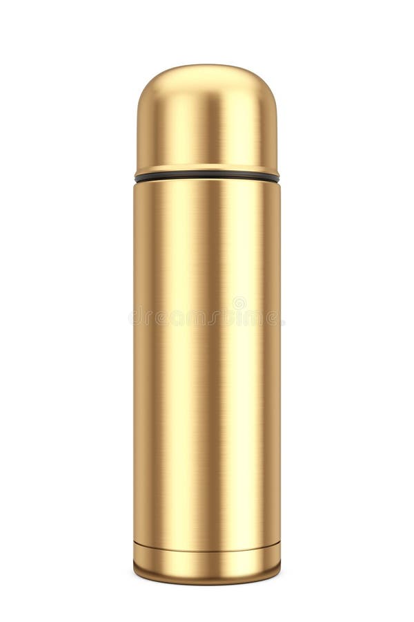 Golden Metal Case Thermomos, isolerad 3d-rendering vektor illustrationer