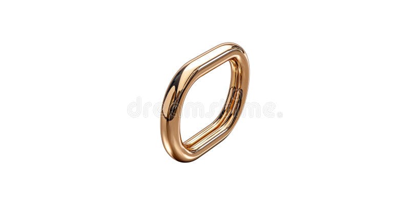 Golden metallic ring shaped object isolated on transparent background royalty free stock images