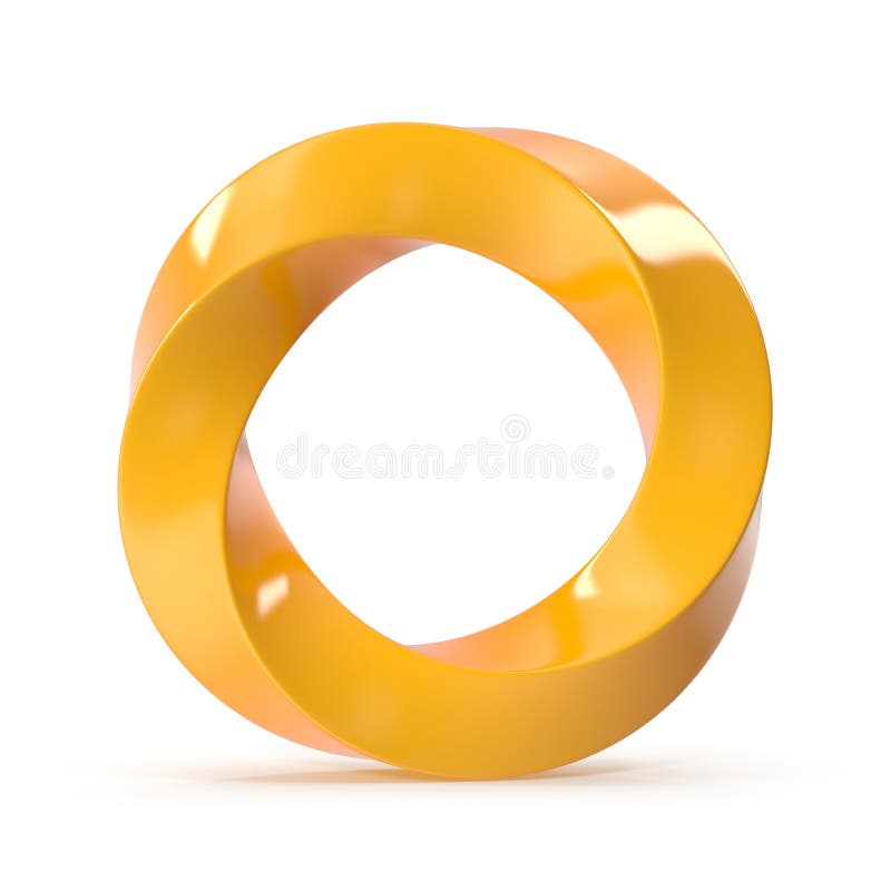 Golden Mobius Strip A Symbolic Representation of Infinity and Continuity. Symbolic stock images, royalty-free photos and pictures