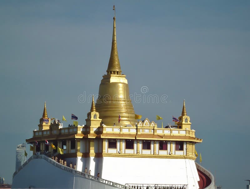 Golden Mountain phu khao Tong Bangkok Thailand The pagoda on the hill in Wat Saket temple