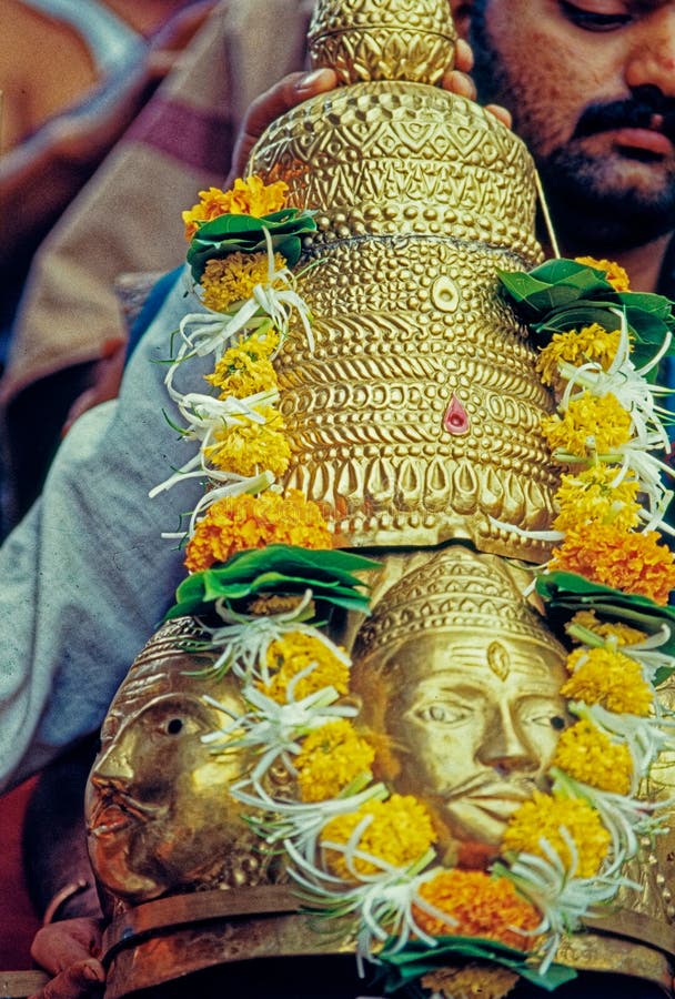 .Golden Mukharvind Of Trimbakeshwar Mahadev Palkhi festival getup at Trimbak