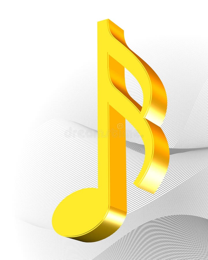 Golden music icon stock illustration