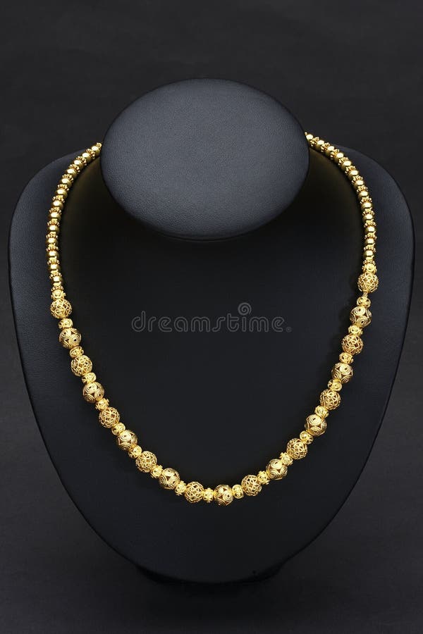 Golden necklace stock image. Image of carat, closeup 22875601