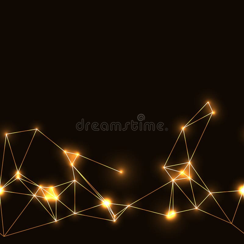 Golden Neon Seamless Polygonal Background Stock Vector Illustration
