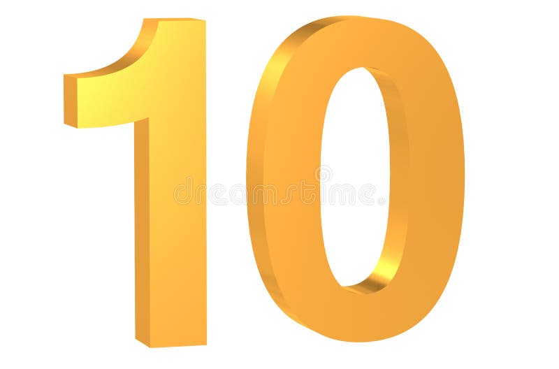 Golden number 10 royalty free illustration