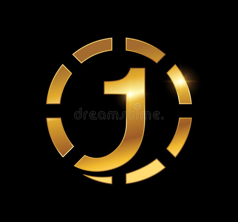 Golden Number One Logo Vector Icon Stock Vector - Illustration of