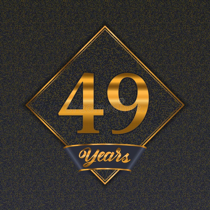 Golden number 49 templates stock vector. Illustration of celebrate