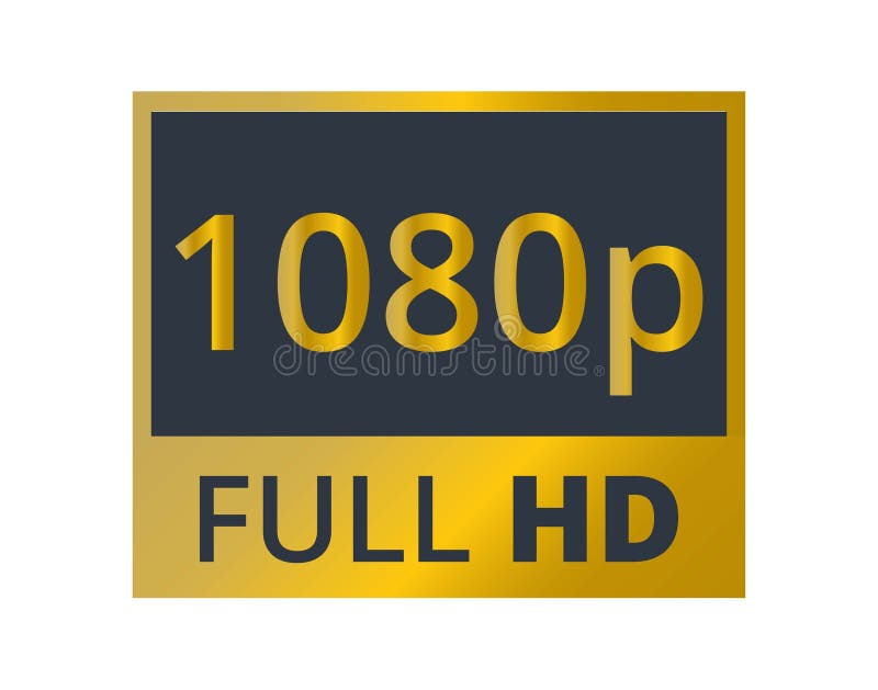 Golden 1080p Full HD Resolution Symbol. Concept of Resolutions and ...