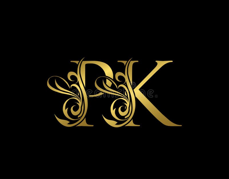 Golden P K And Pk Luxury Letter Logo Icon Graceful Royal Style Luxury Alphabet Arts Logo Stock Vector Illustration Of Vintage Shield