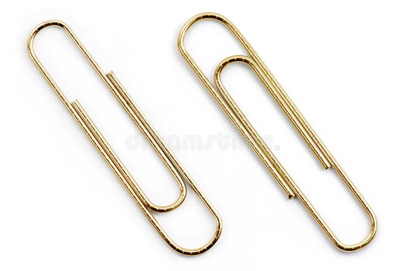 Golden paper clip stock image. Image of paper, paperclip 1583999