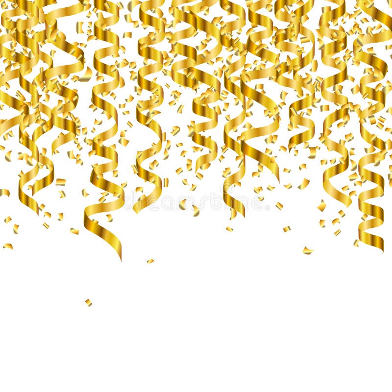 Golden Party Streamers stock illustration. Illustration of christmas