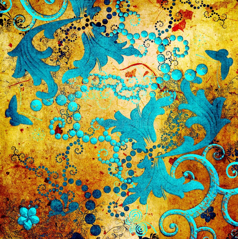 Golden patterns royalty free illustration