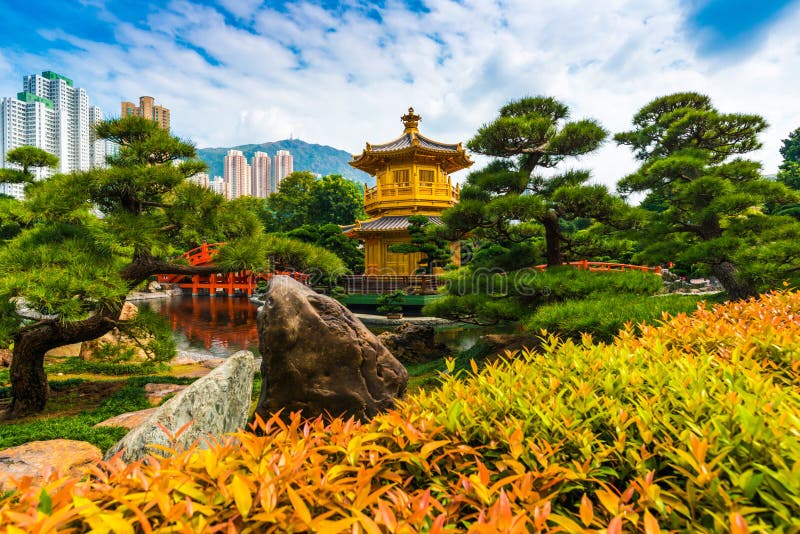 The Golden Pavilion of Absolute Perfection inside Nan Lian Garden